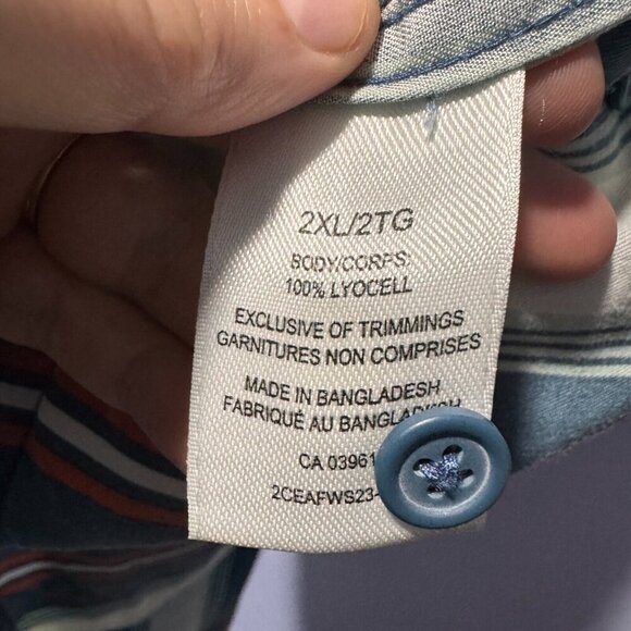 FarWest mens size 2XL 100% Lyocell fabric casual button down shirt - Picture 6 of 6